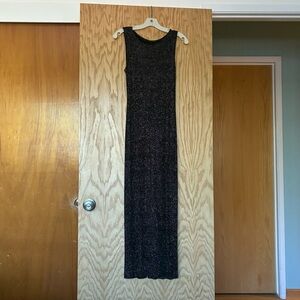 Vintage Black Sleeveless Dress With Multicoloured Sparkles